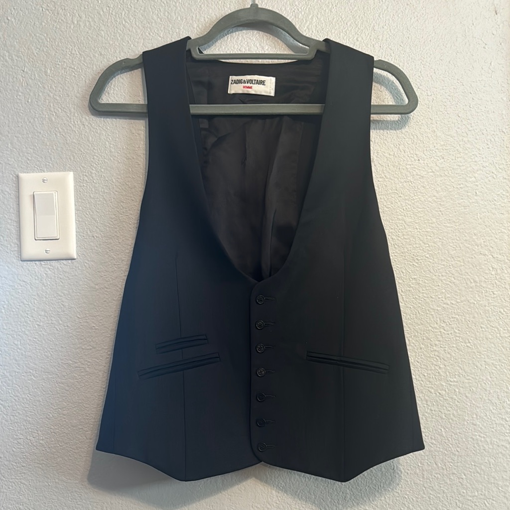 Zadig & Voltaire Black Vest Classic Tailored Fit